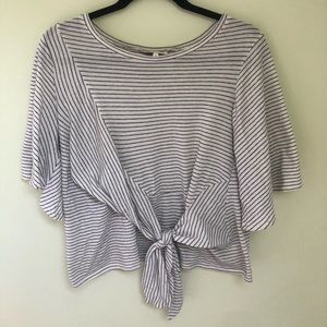 Belle Du Jour Front Tie Blouse